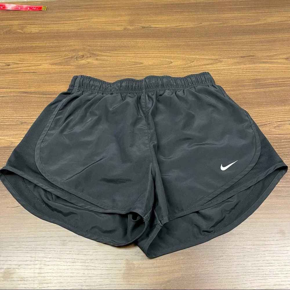Nike Black Women's Athletic Shorts with White Swoosh